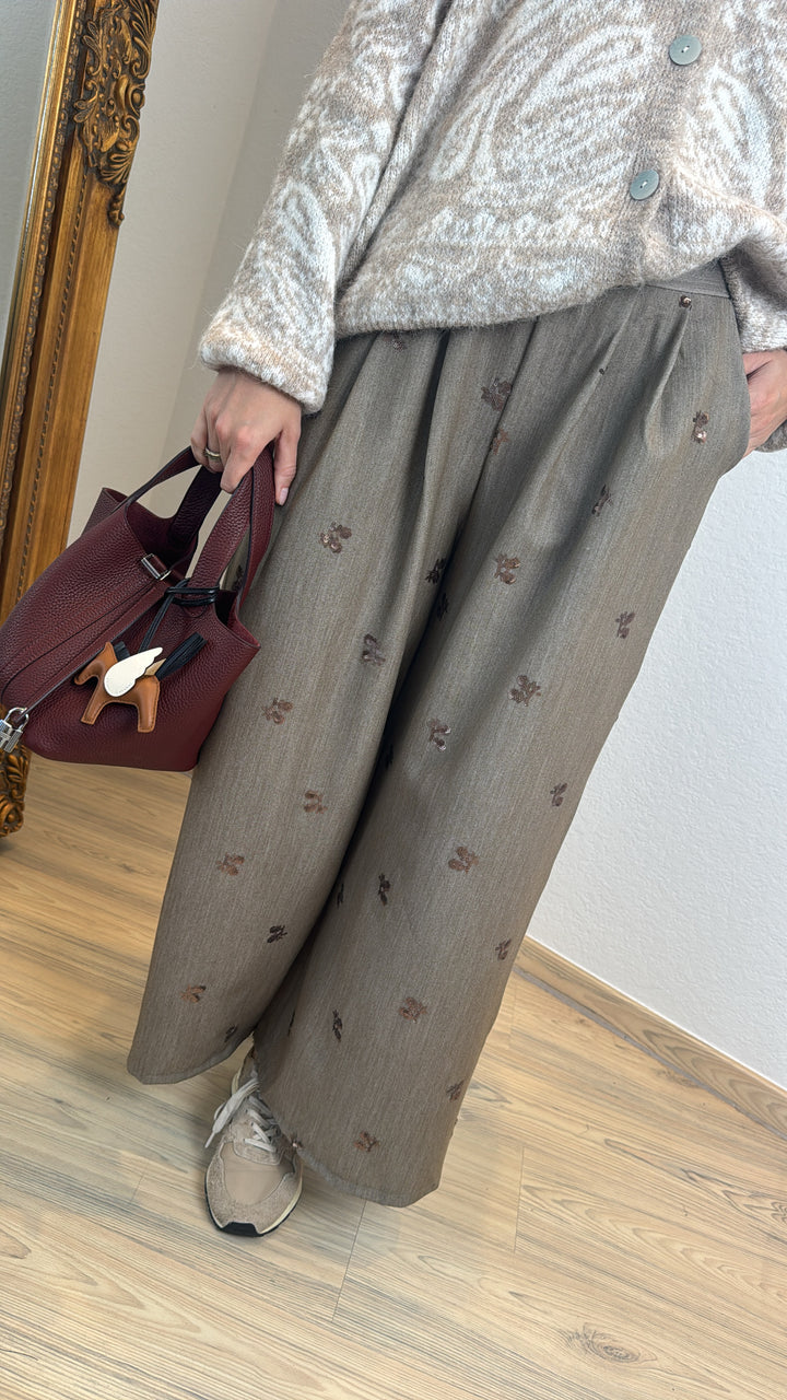 Verspielte Hose - Taupe