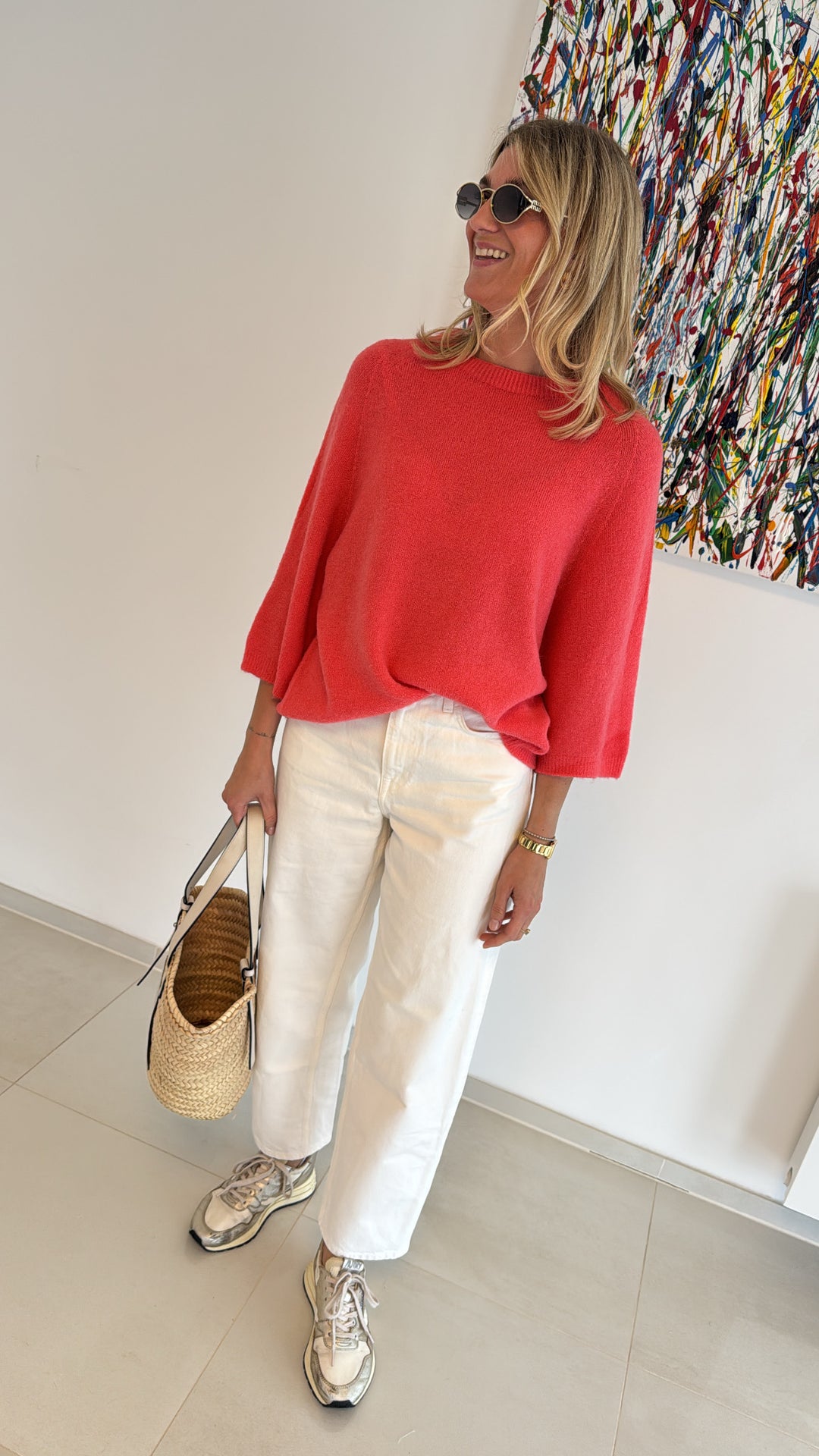 Alpaka-Shirt - Rot/Orange