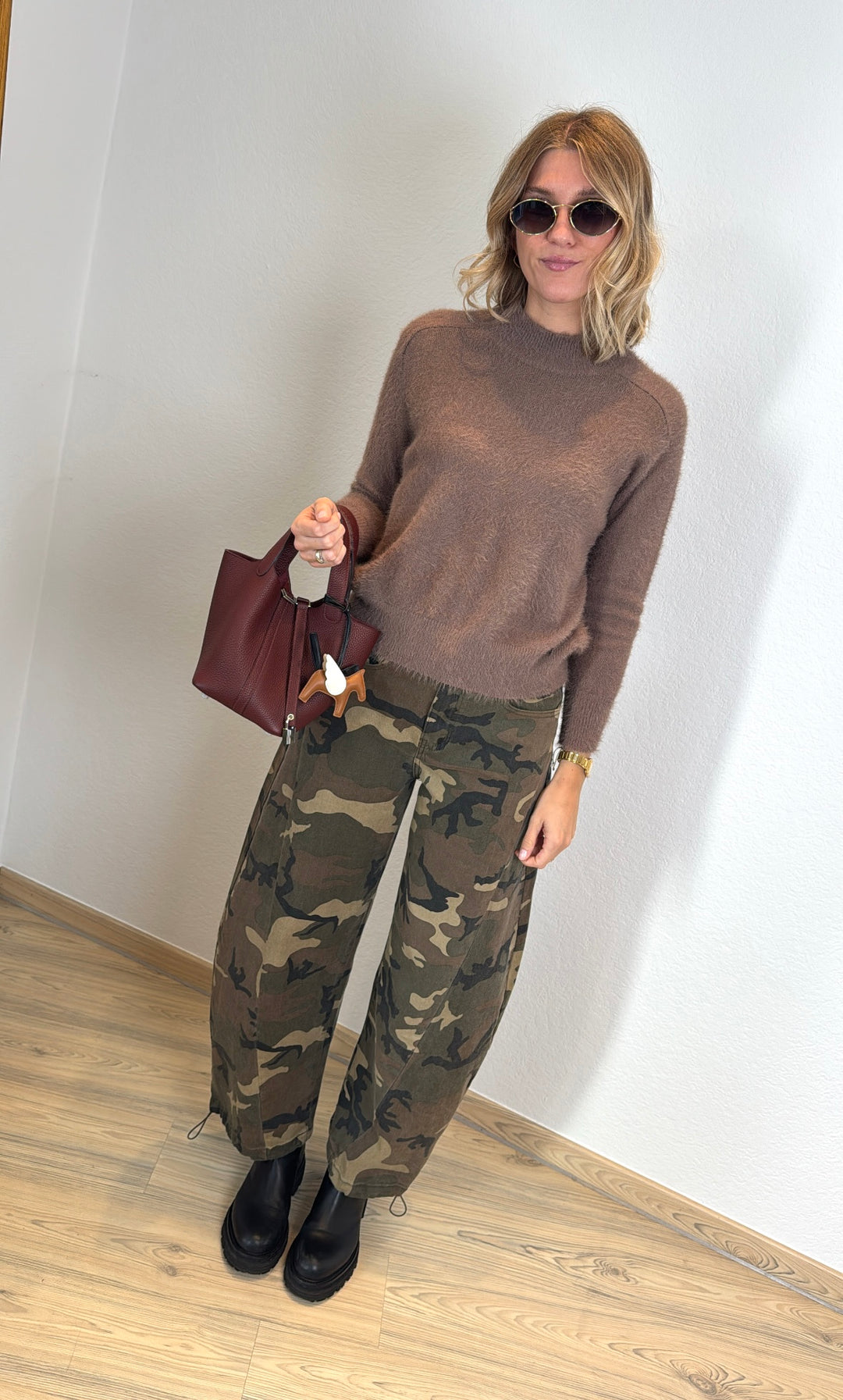 Barrel-Jeans mit Print
