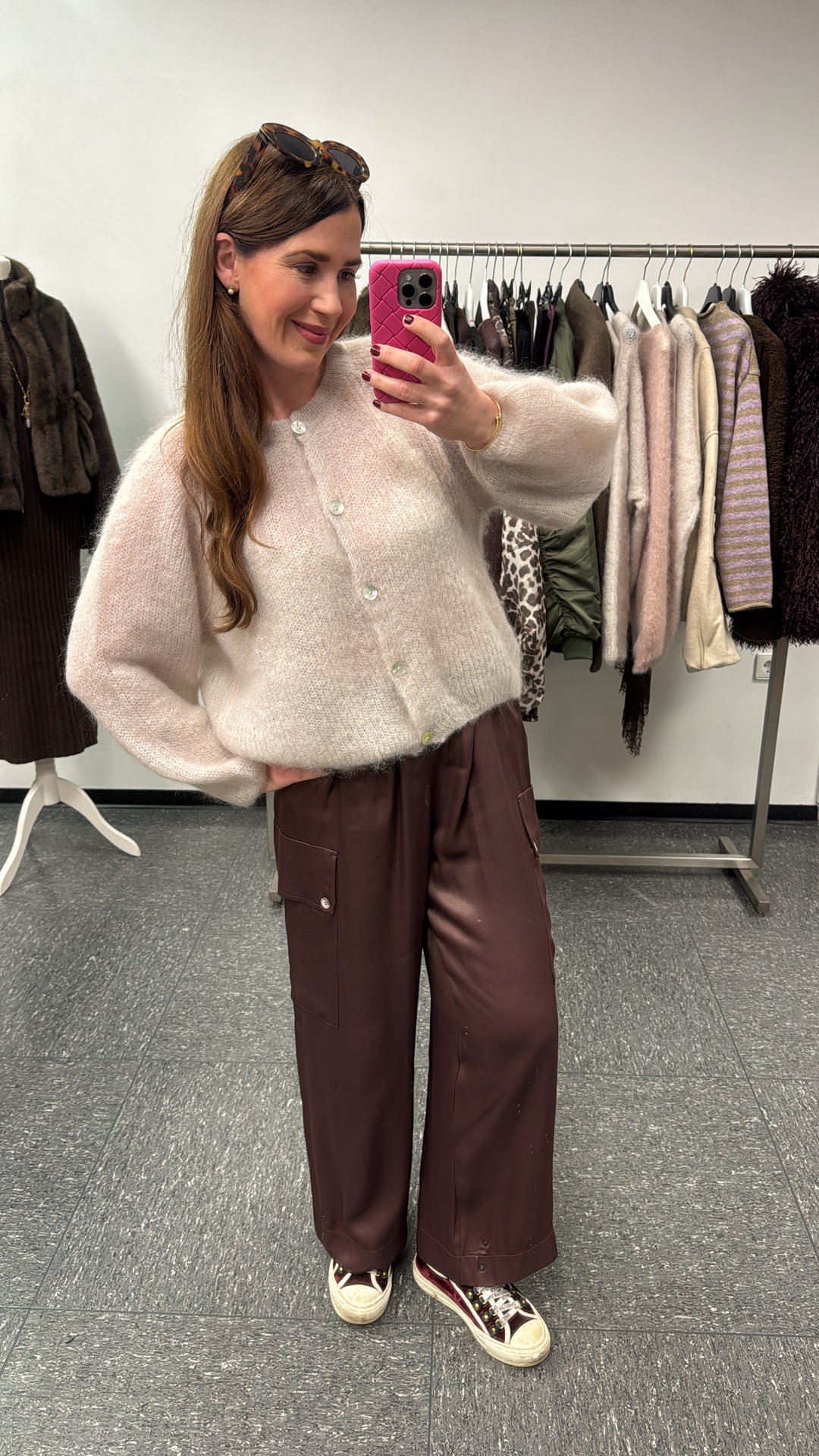 Mohair-Cardigan - Beige