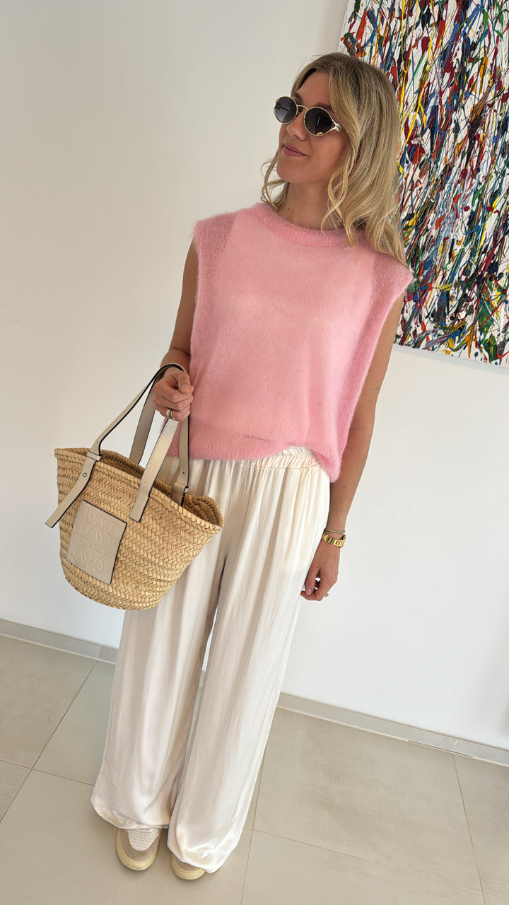 Satinhose - Creme