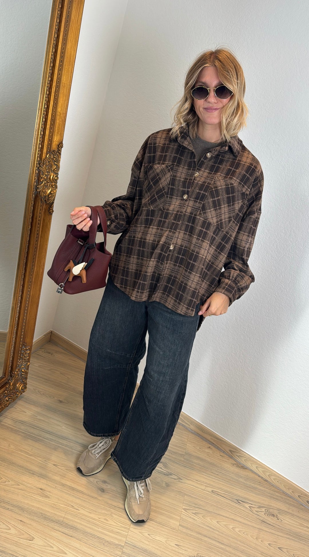 Kariertes Hemd - Braun