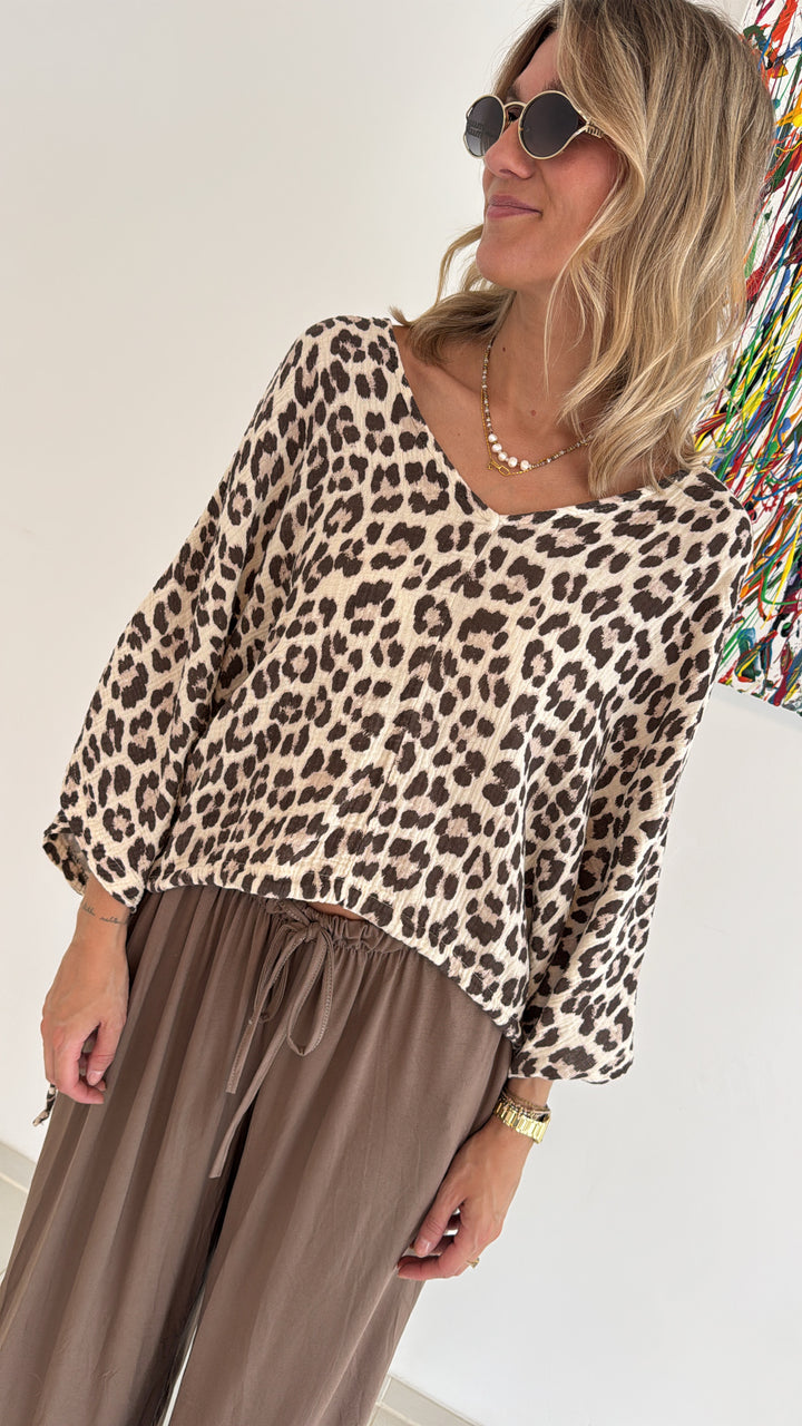 Musselinbluse mit Print