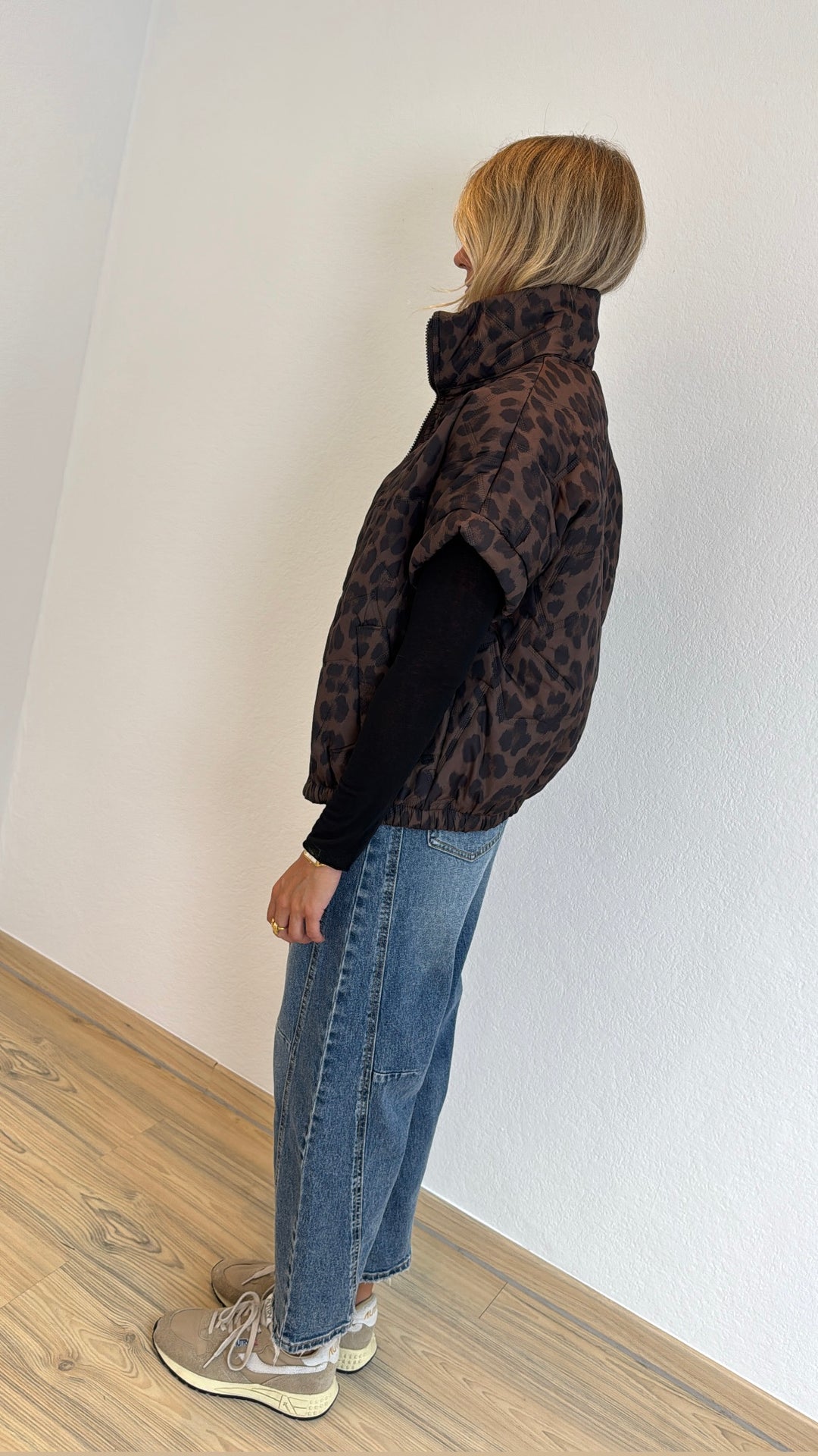 Weste mit Print - Braun