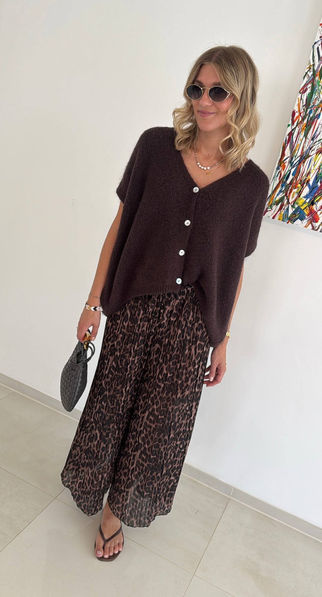 Mohair-Weste - Schoko
