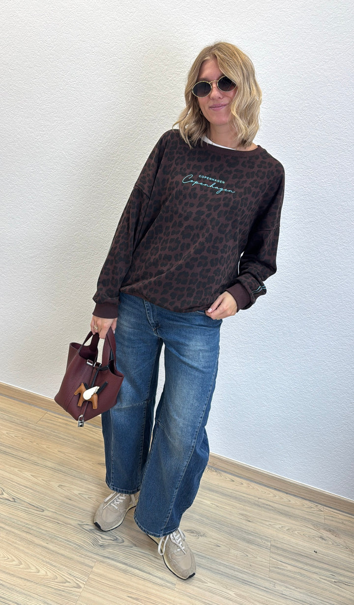 Sweater mit Aufschrift - Braun