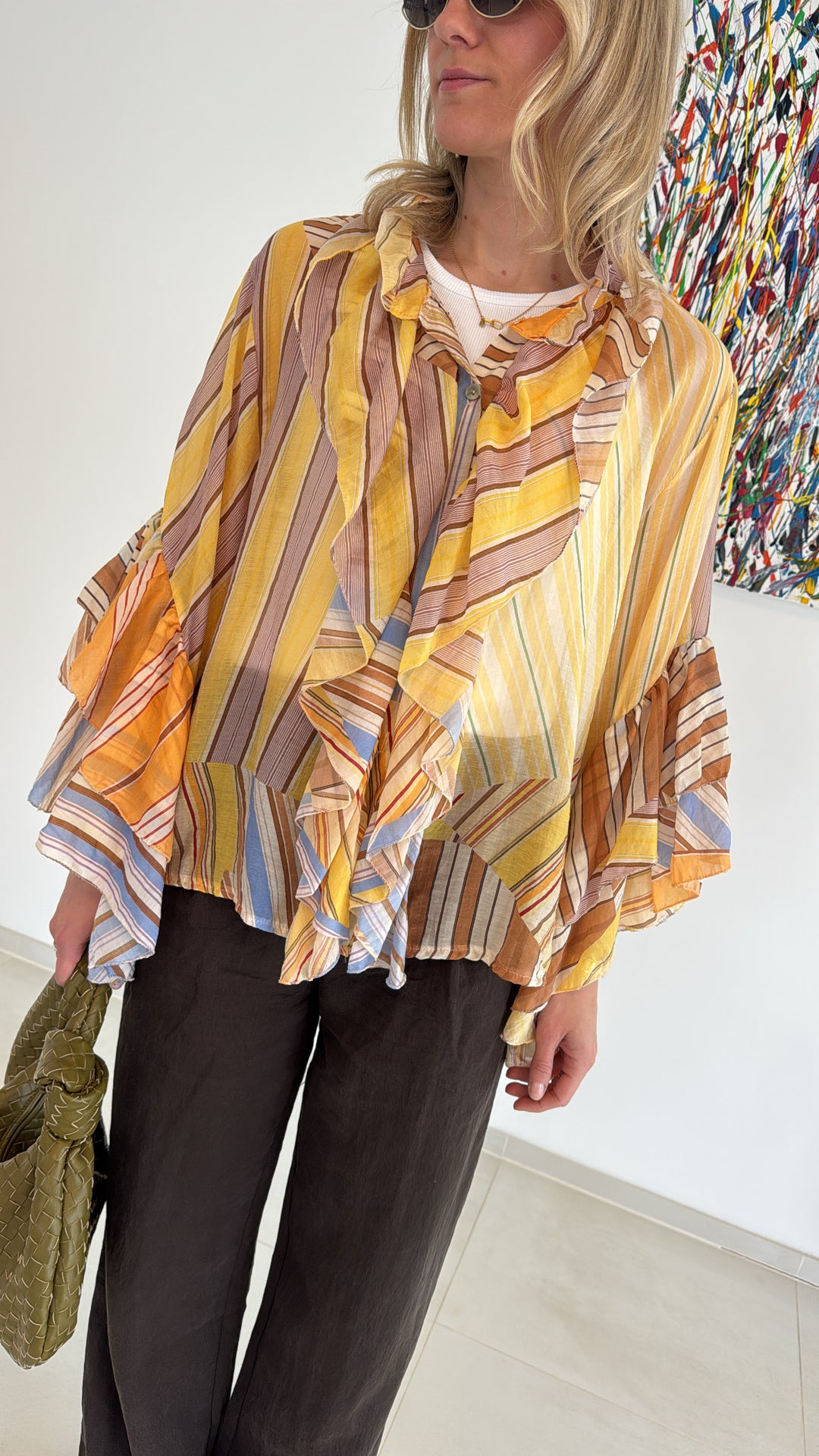 Verspielte Bluse - Gelb
