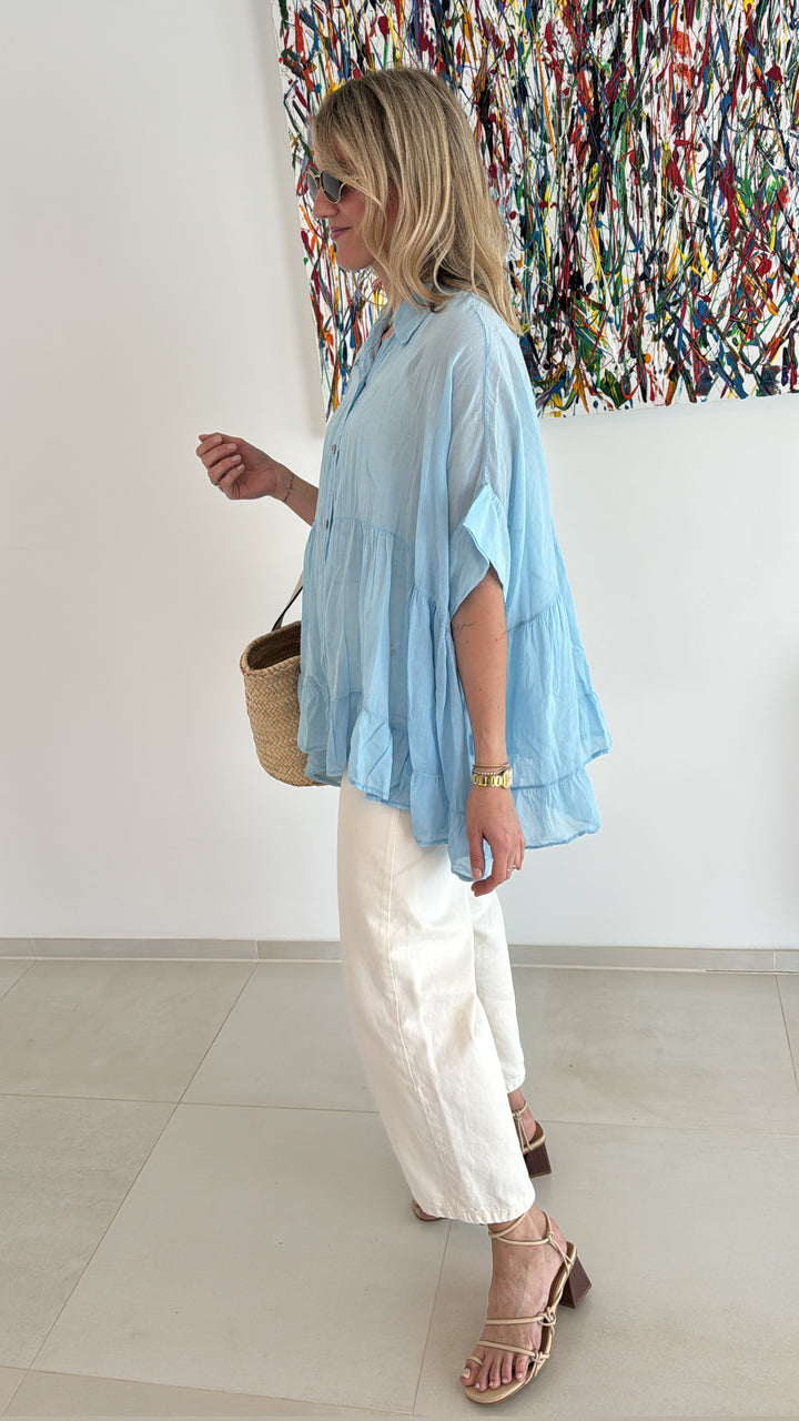 Bluse - Hellblau