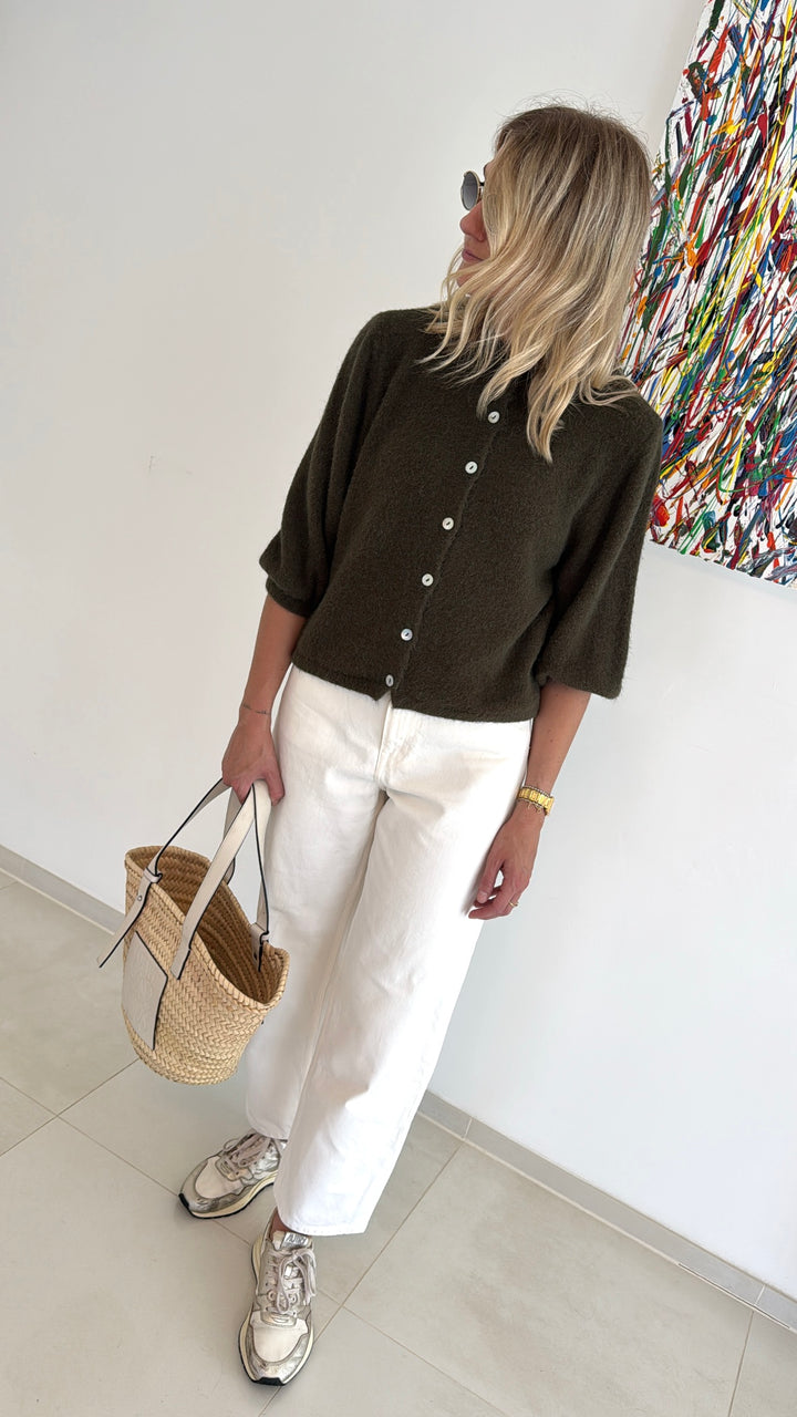 Angora-Cardigan -  Khaki