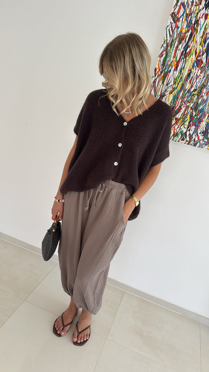 Musselin-Hose - Taupe