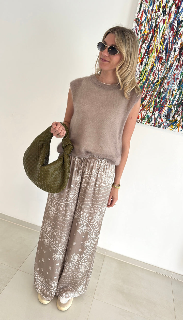 Mohair-Pullunder - Taupe