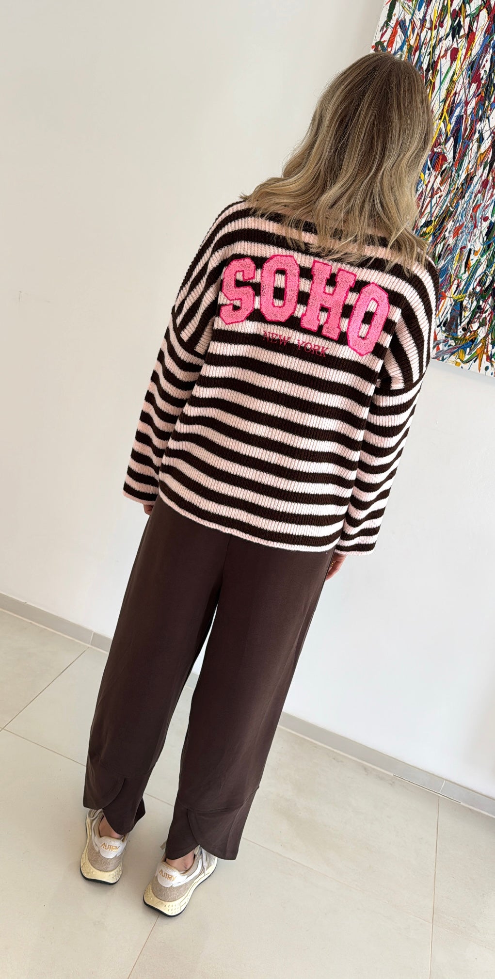 Cardigan - Rosa/Braun