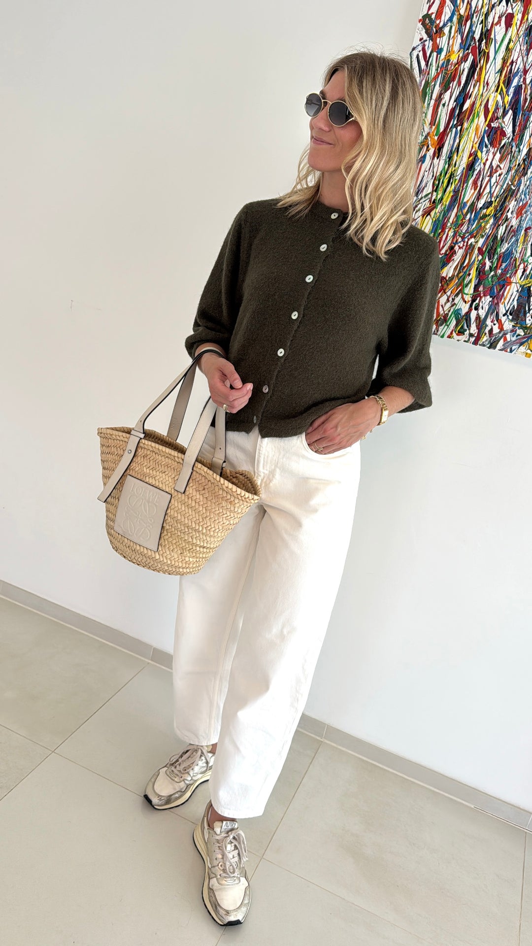 Angora-Cardigan -  Khaki