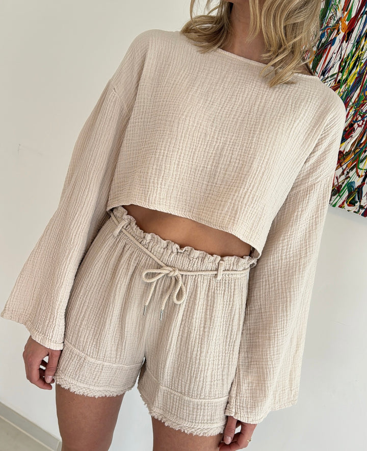 Musselinshirt - Beige