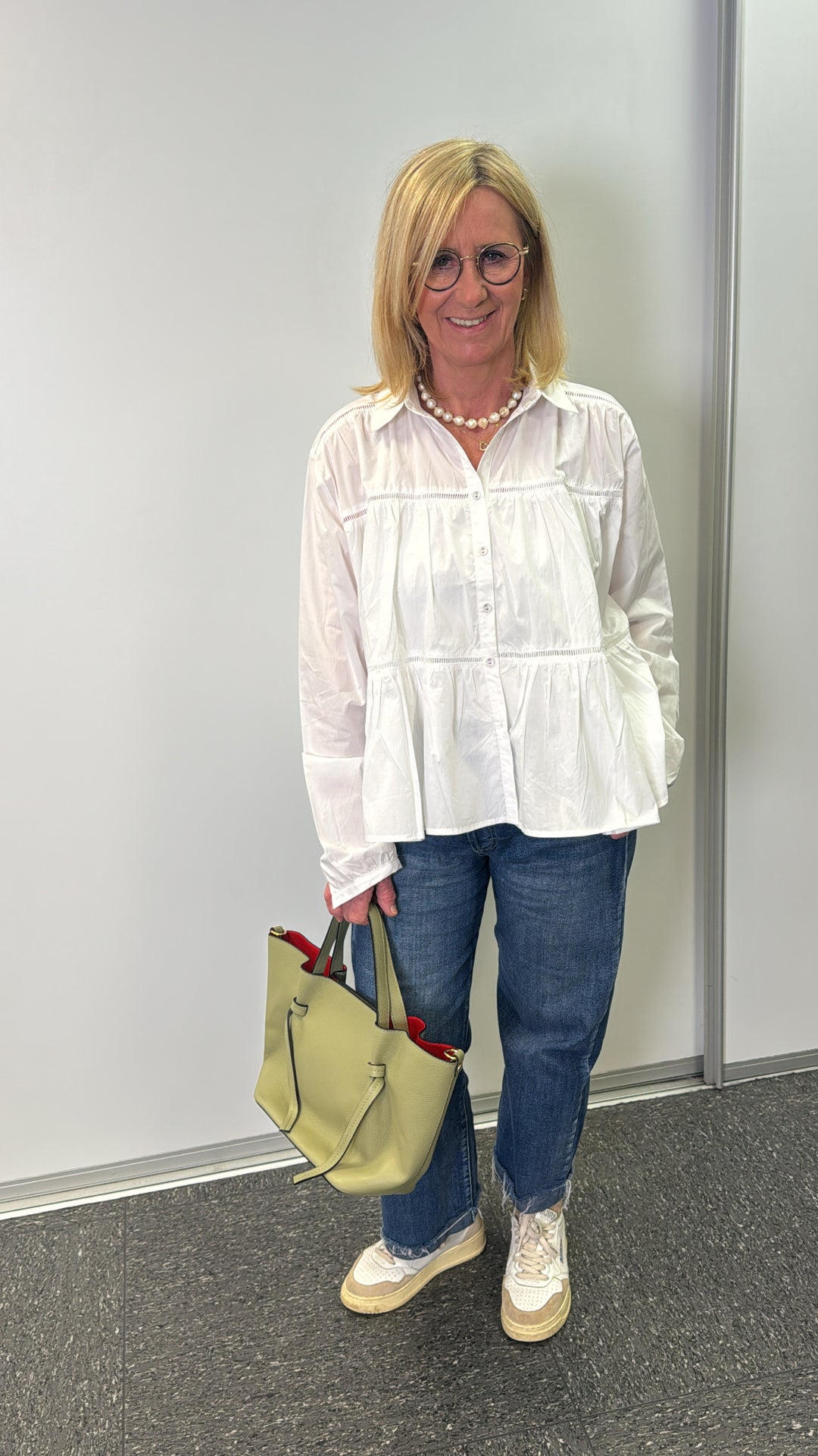 Verspielte Bluse - Weiß