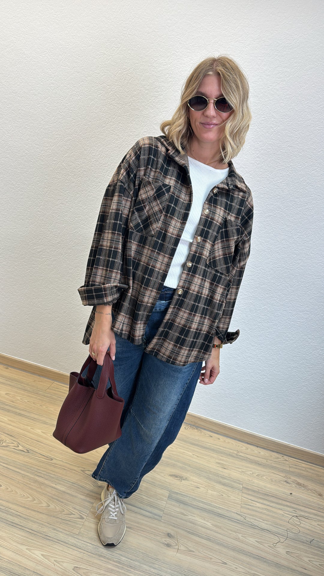 Kariertes Hemd - Schwarz/Braun
