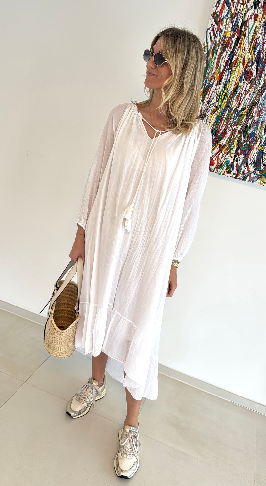 Kleid aus Baumwolle - Weiß