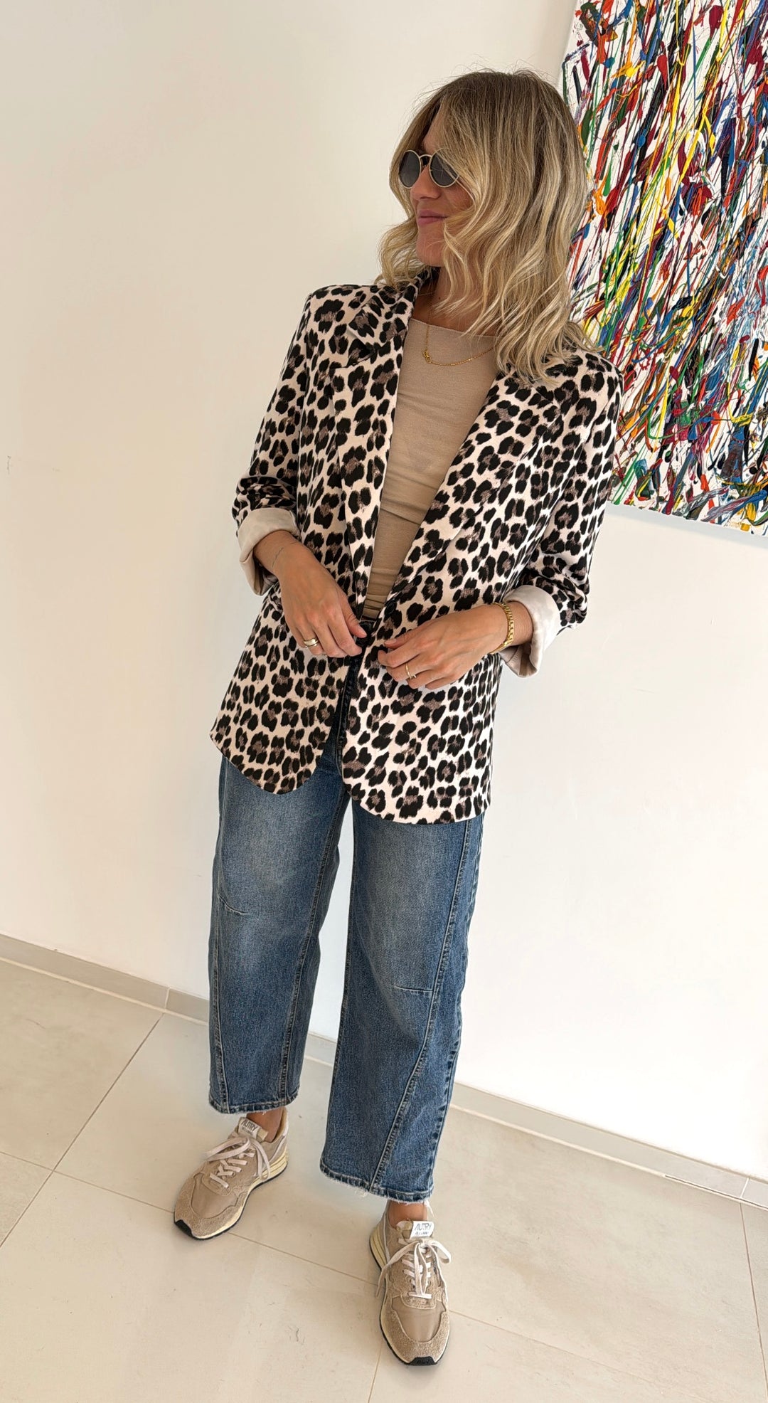 Butterstoff Blazer mit Print