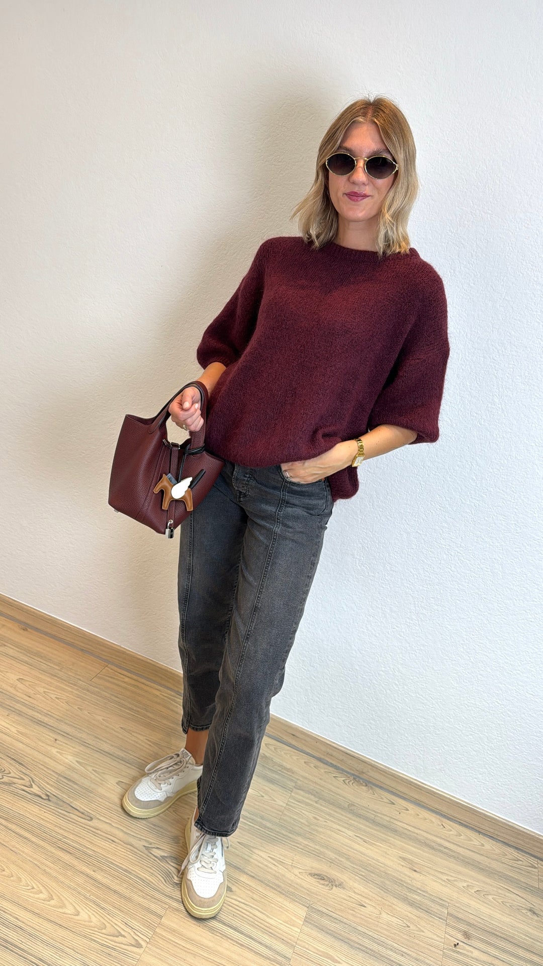 Mohair-Shirt - Burgunder