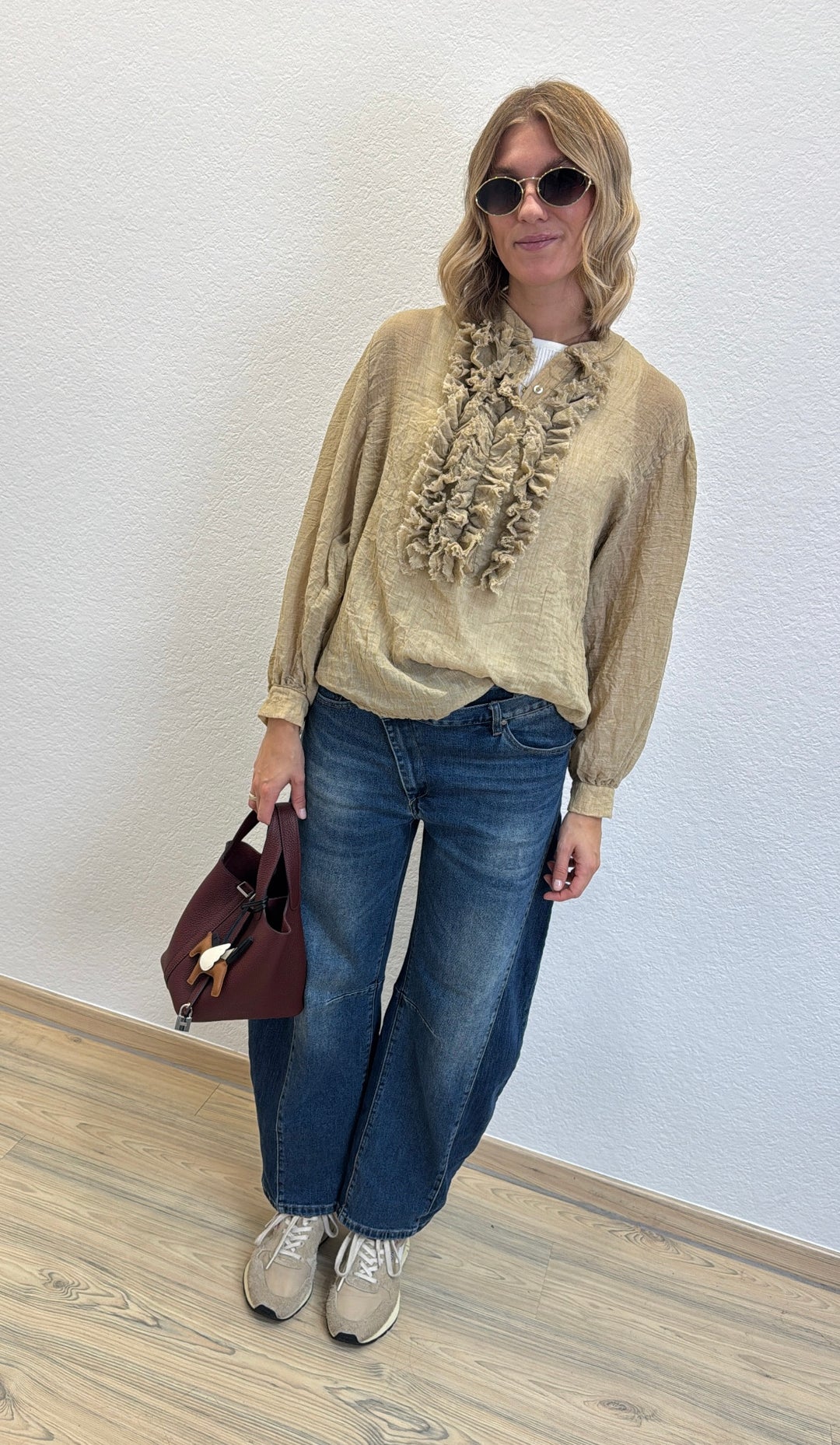 Bluse aus Baumwolle - Beige