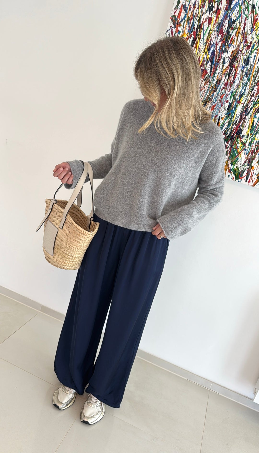 Baby-Alpaka Pullover - Grau