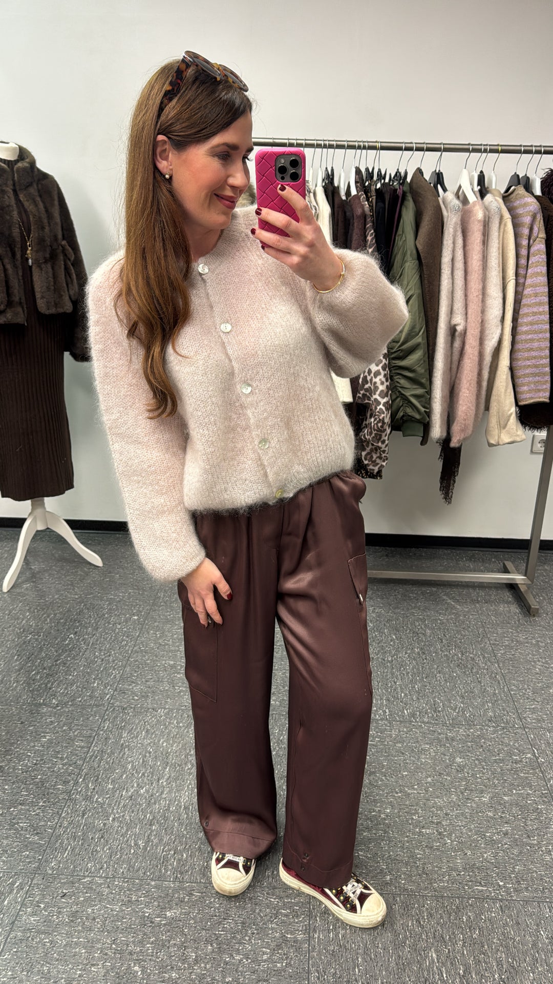 Mohair-Cardigan - Beige