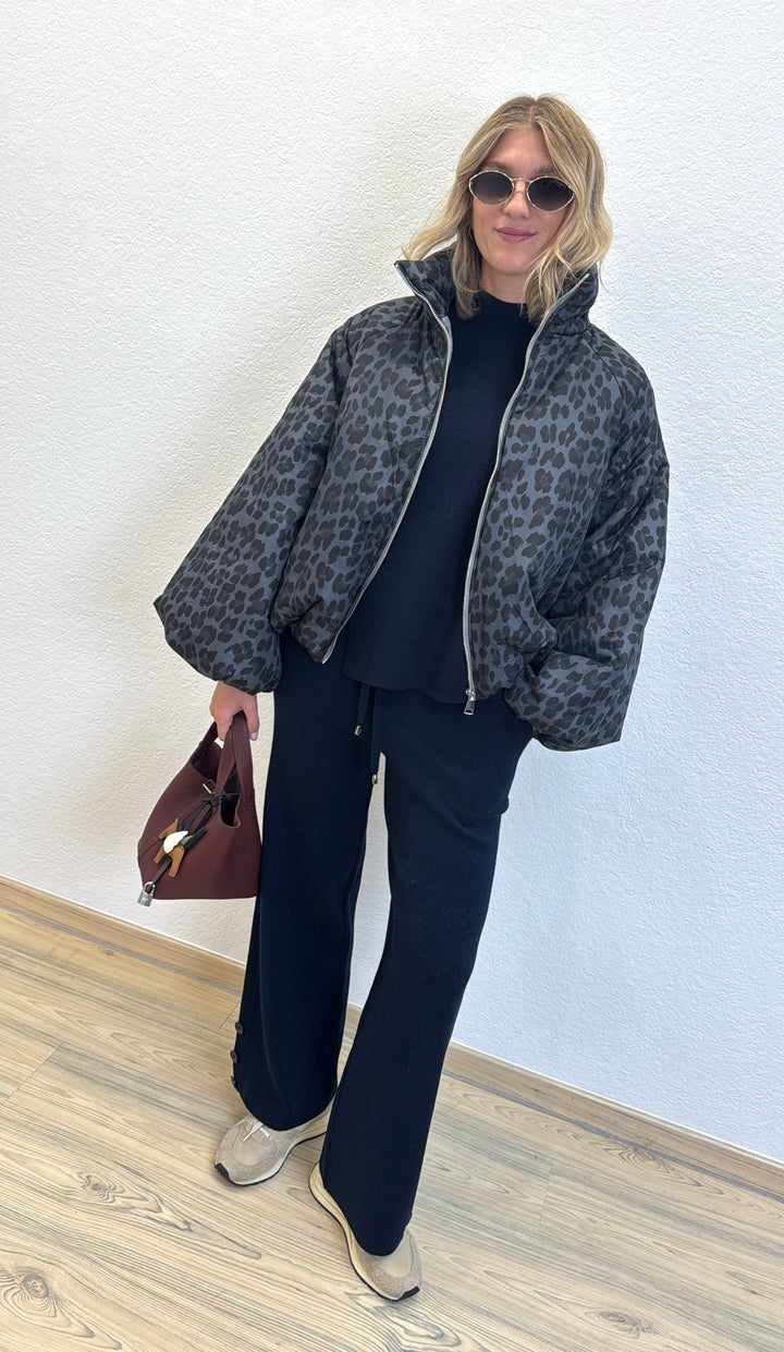 Jacke mit Print - Dunkelblau