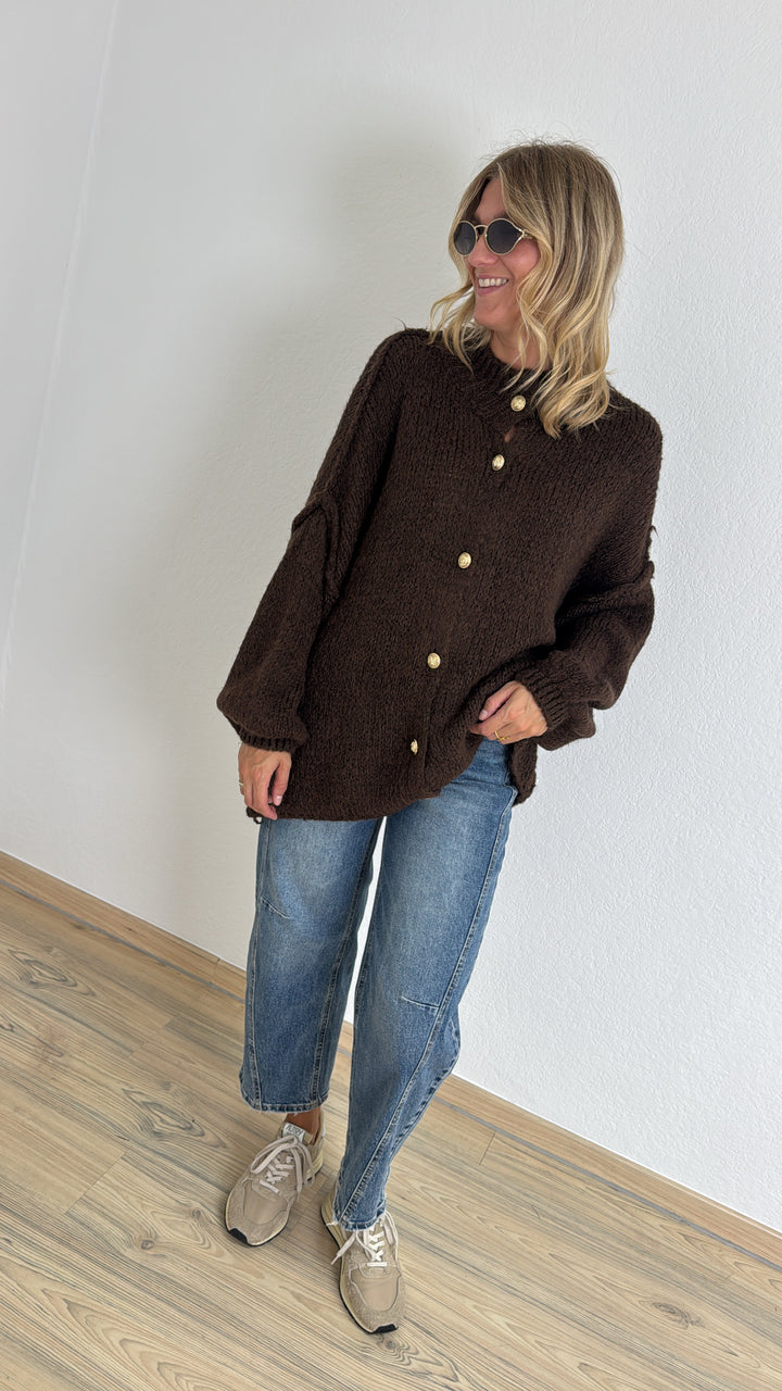 Oversize Cardigan - Braun