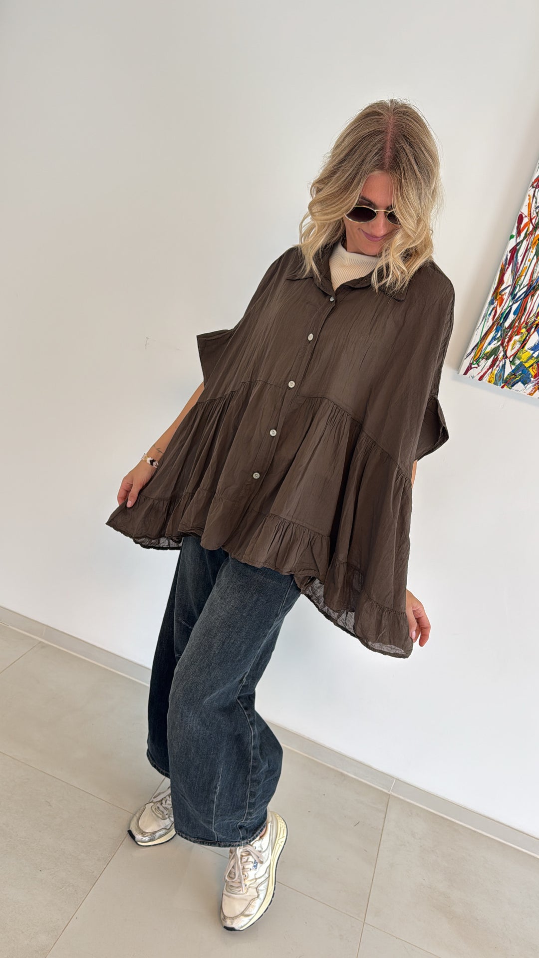 Bluse - Braun