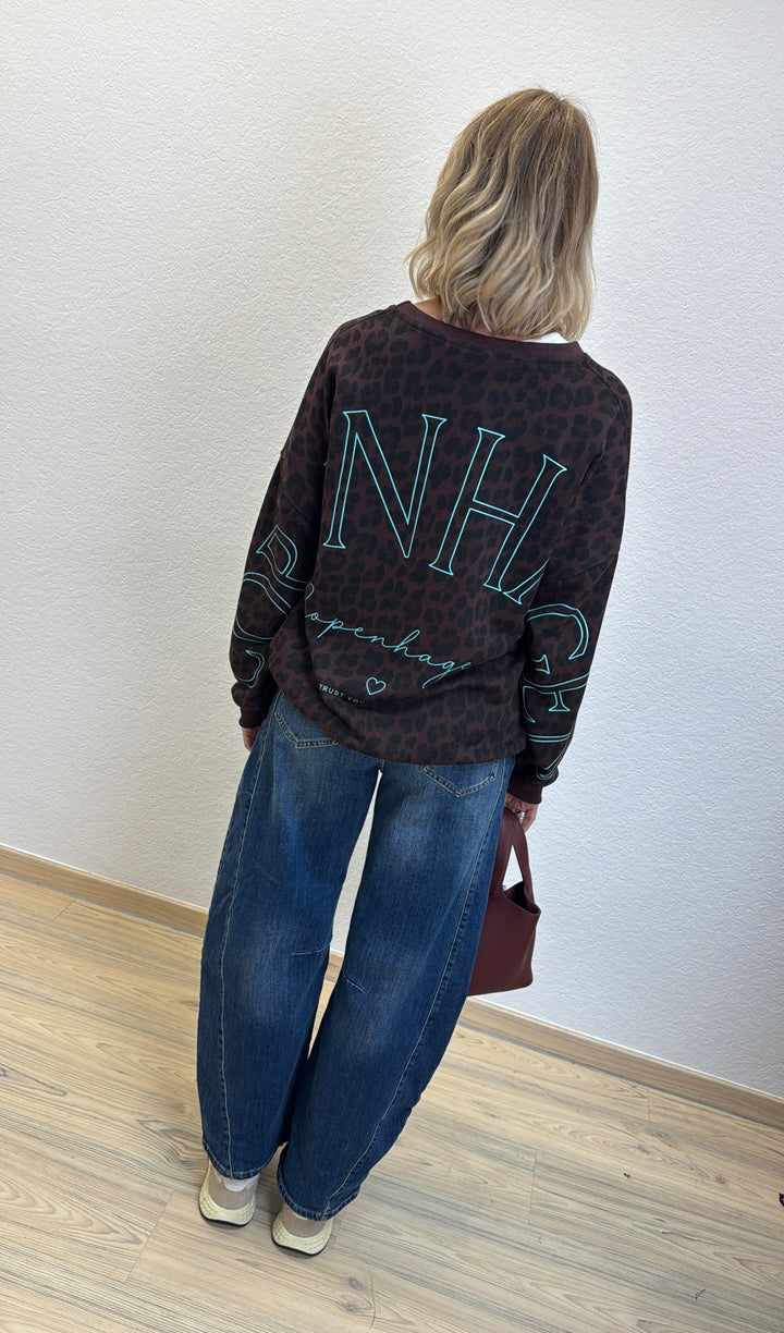 Sweater mit Aufschrift - Braun
