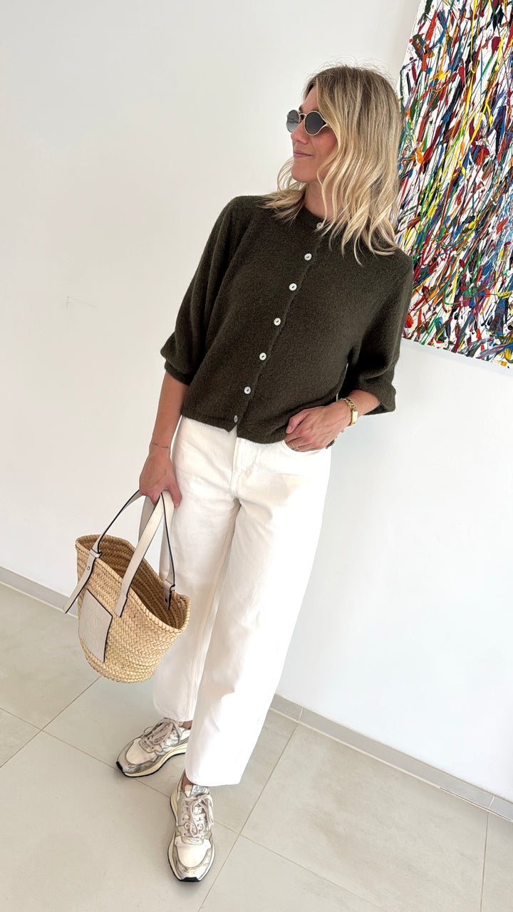 Angora-Cardigan -  Khaki