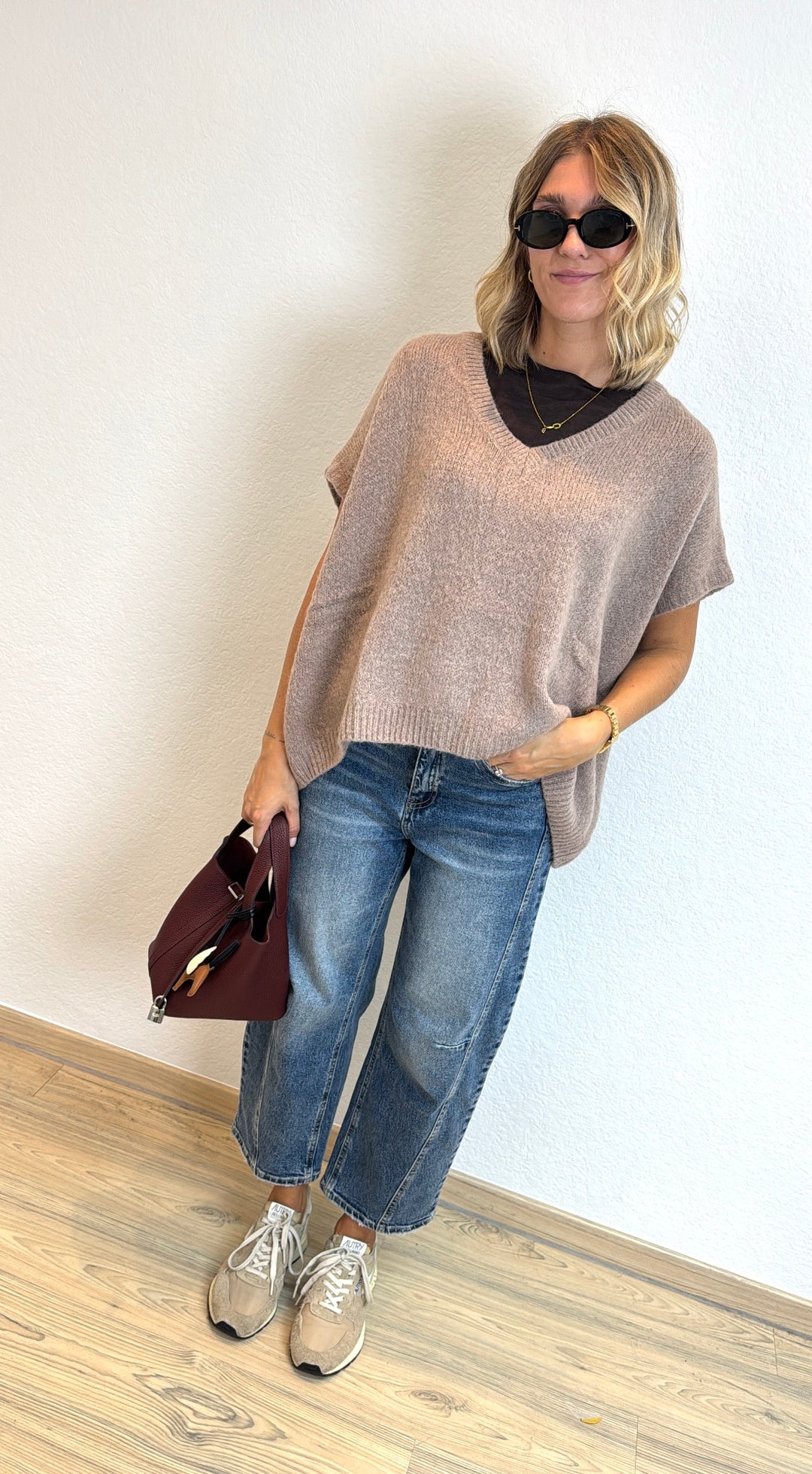 Mohair-Pullunder - Taupe