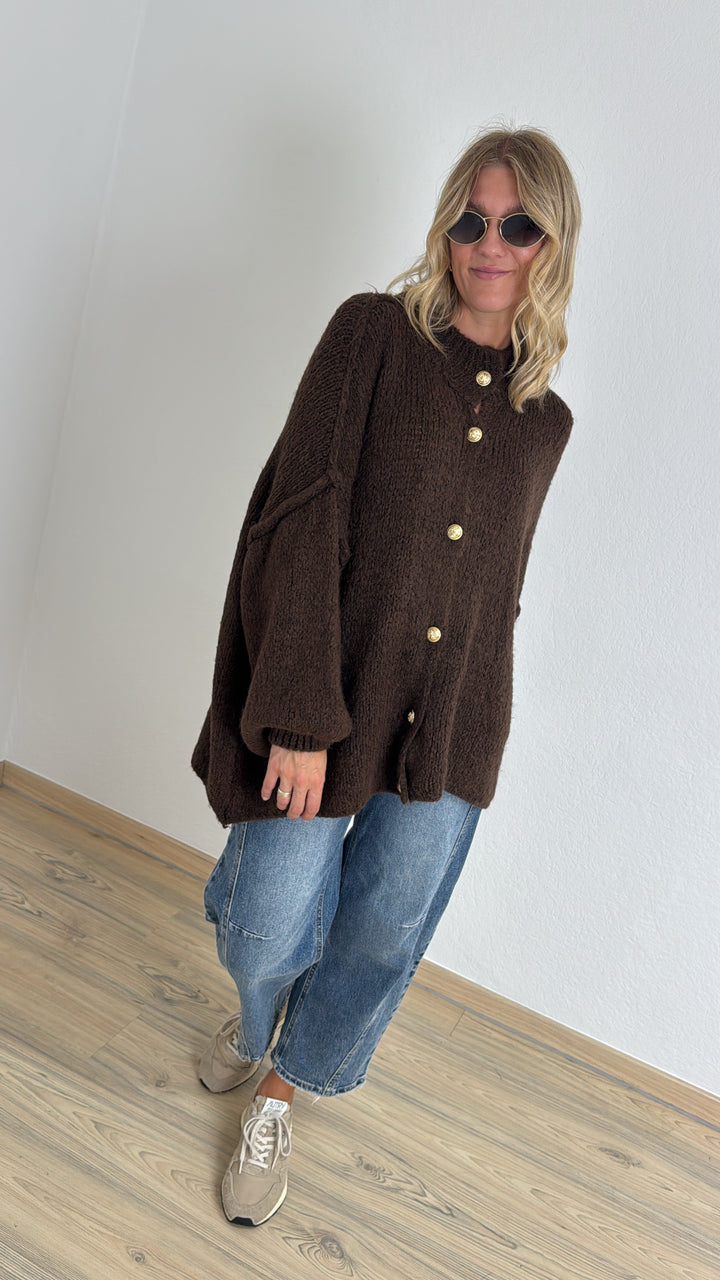 Oversize Cardigan - Braun