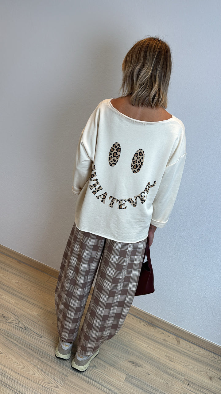 Shirt mit Aufdruck in Creme