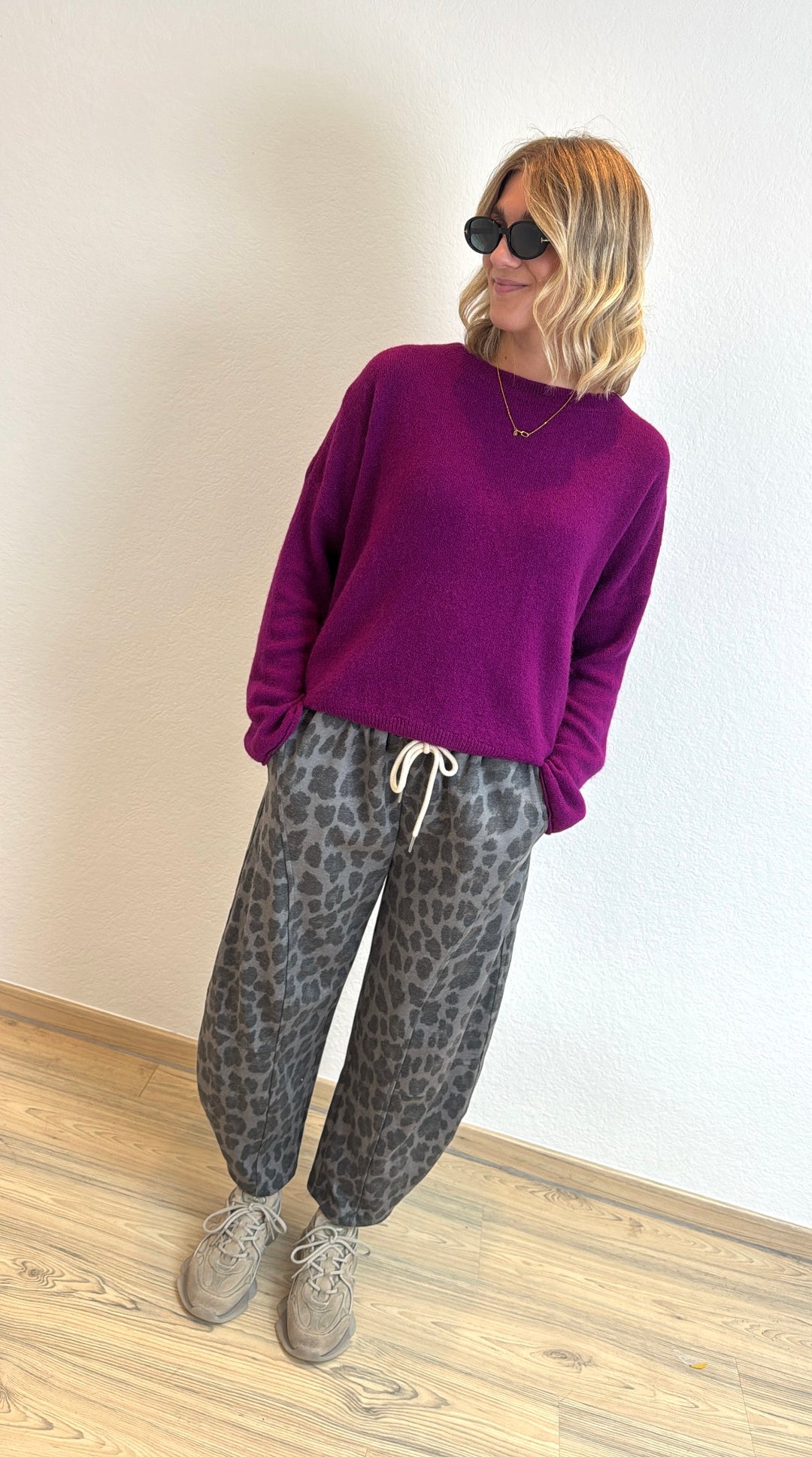 Jogger mit Print - Schwarz/Grau