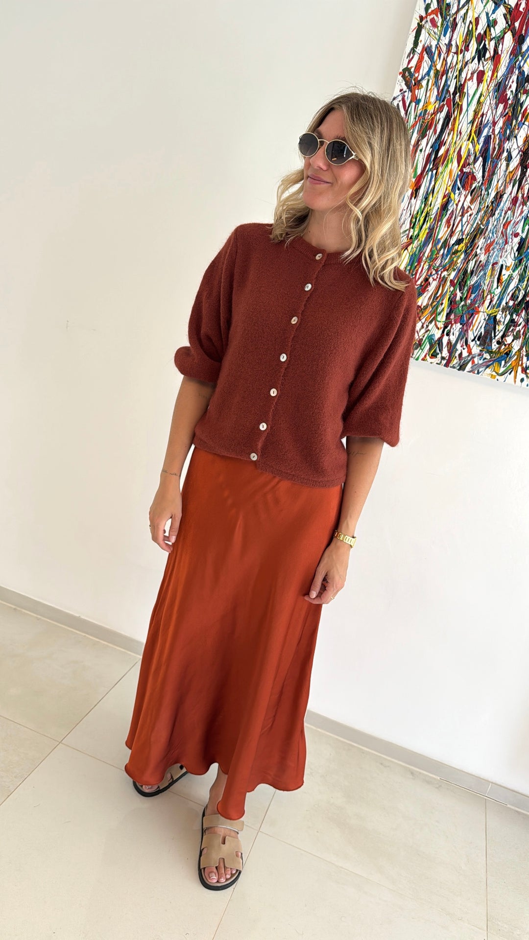 Angora Cardigan - Dunkelorange