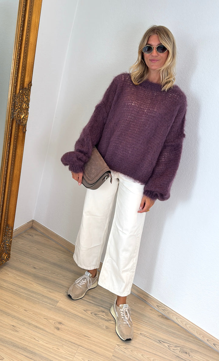Luxury Mohair-Pullover - Lila