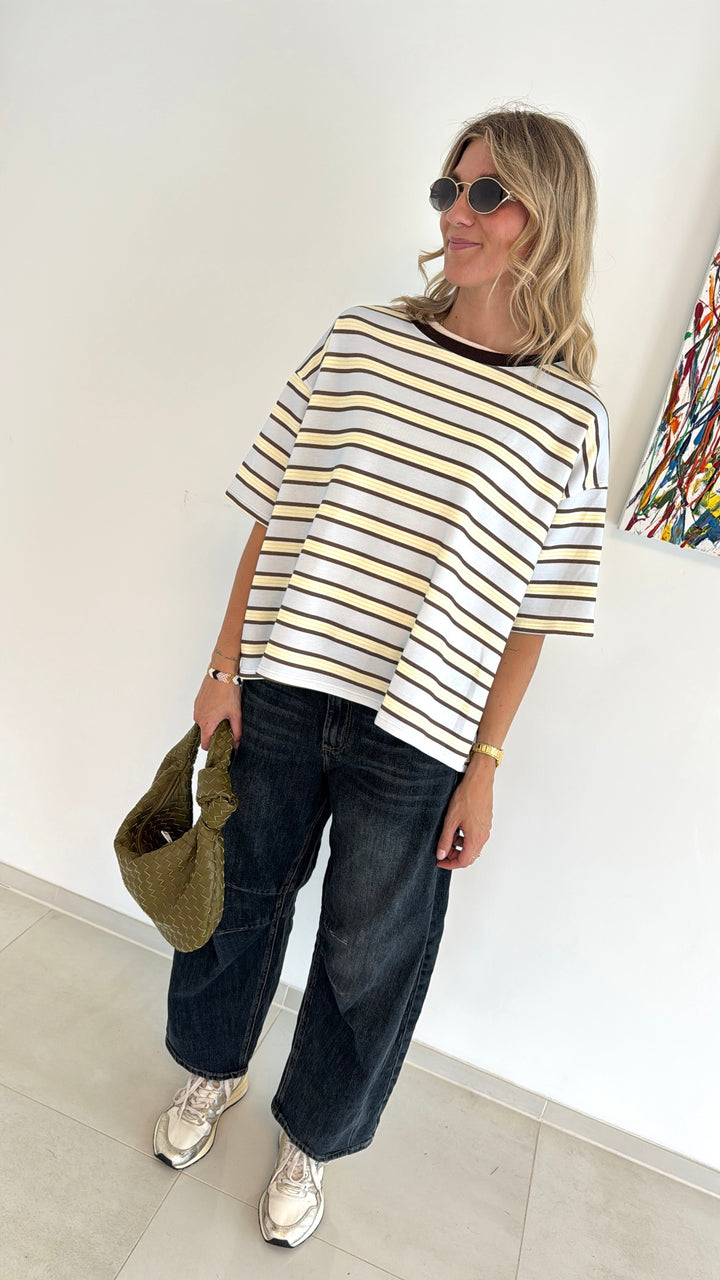 Gestreiftes Shirt - Hellblau