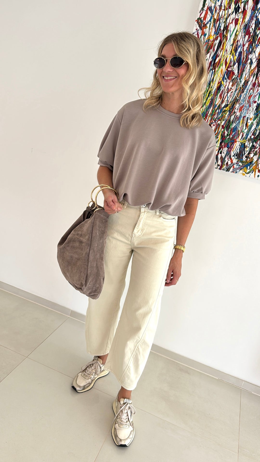 Ballonshirt - Taupe