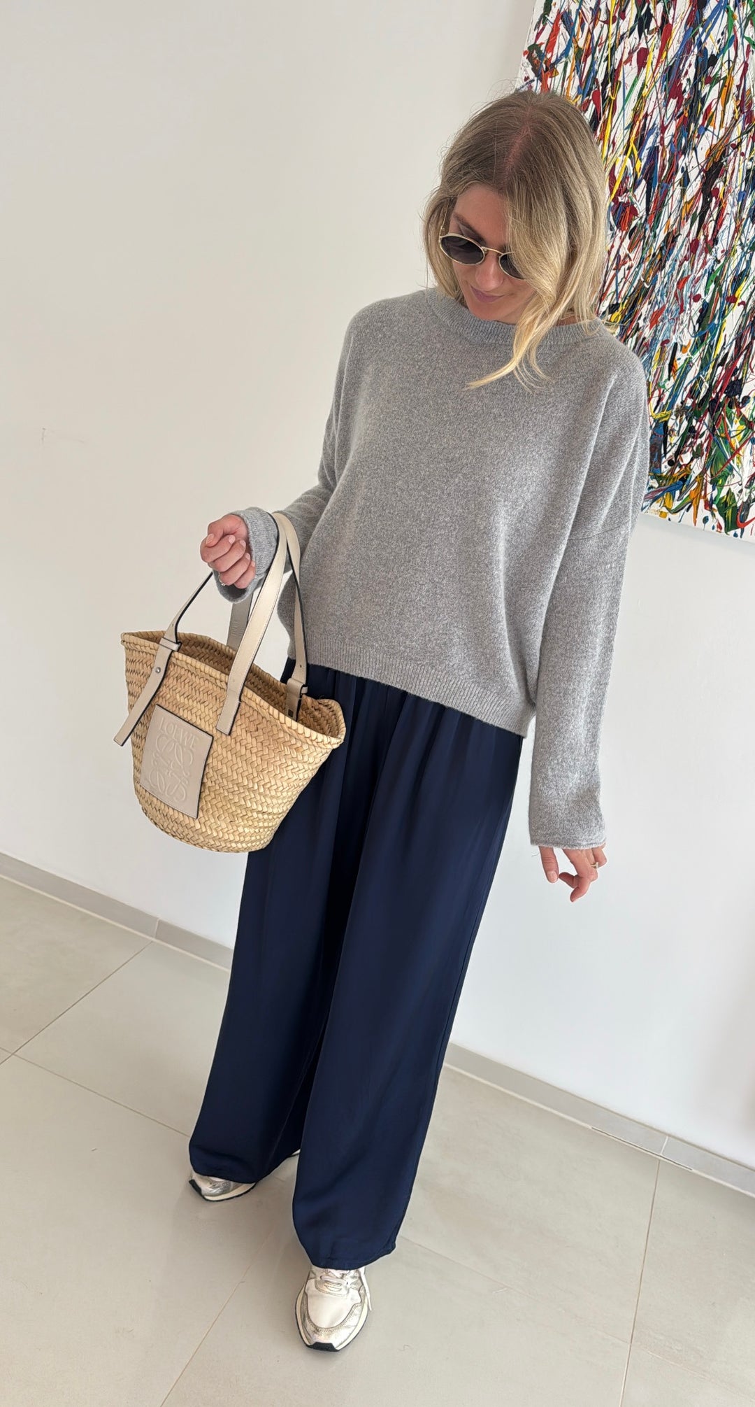 Baby-Alpaka Pullover - Grau