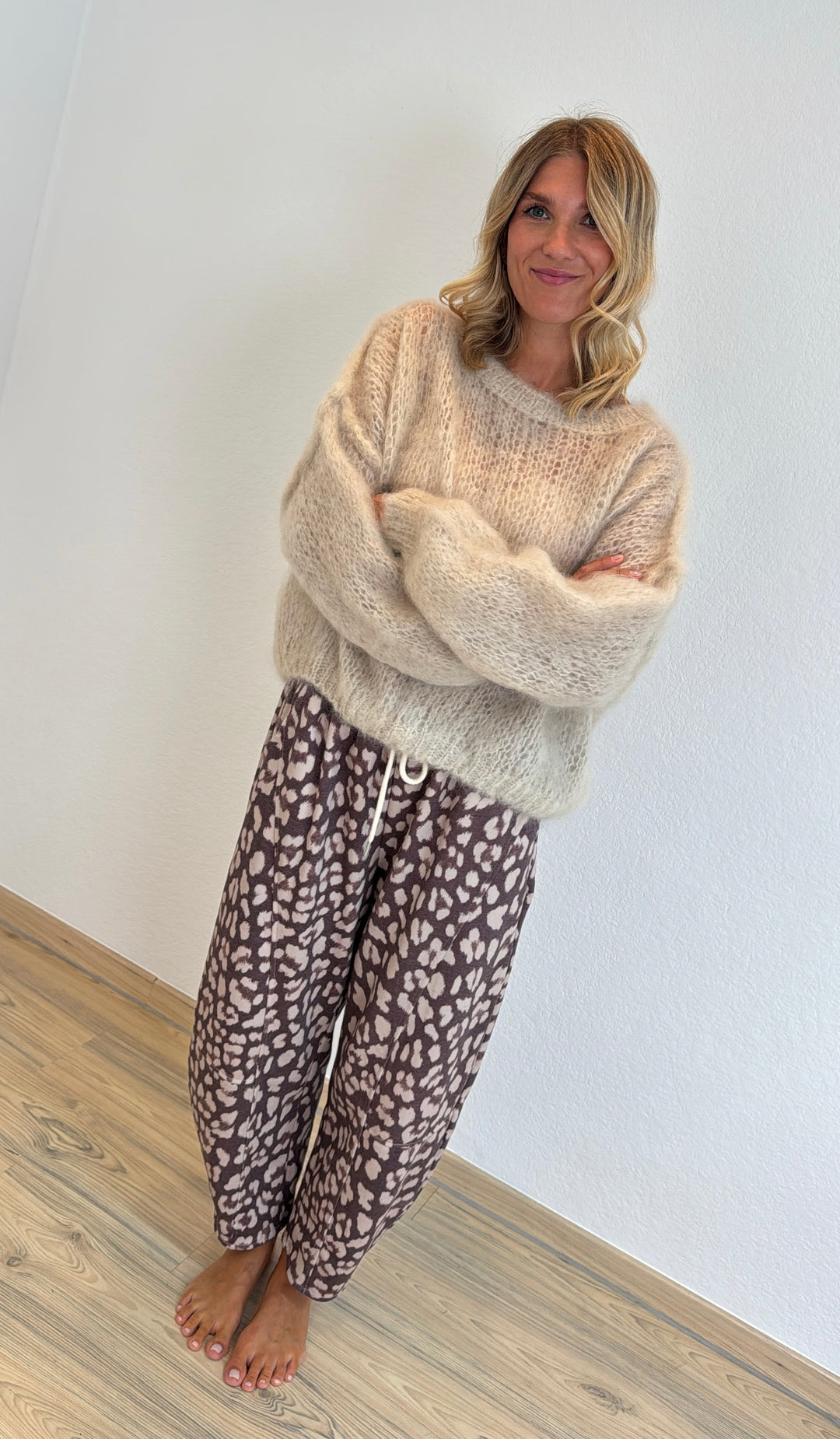Jogger mit Print - Braun