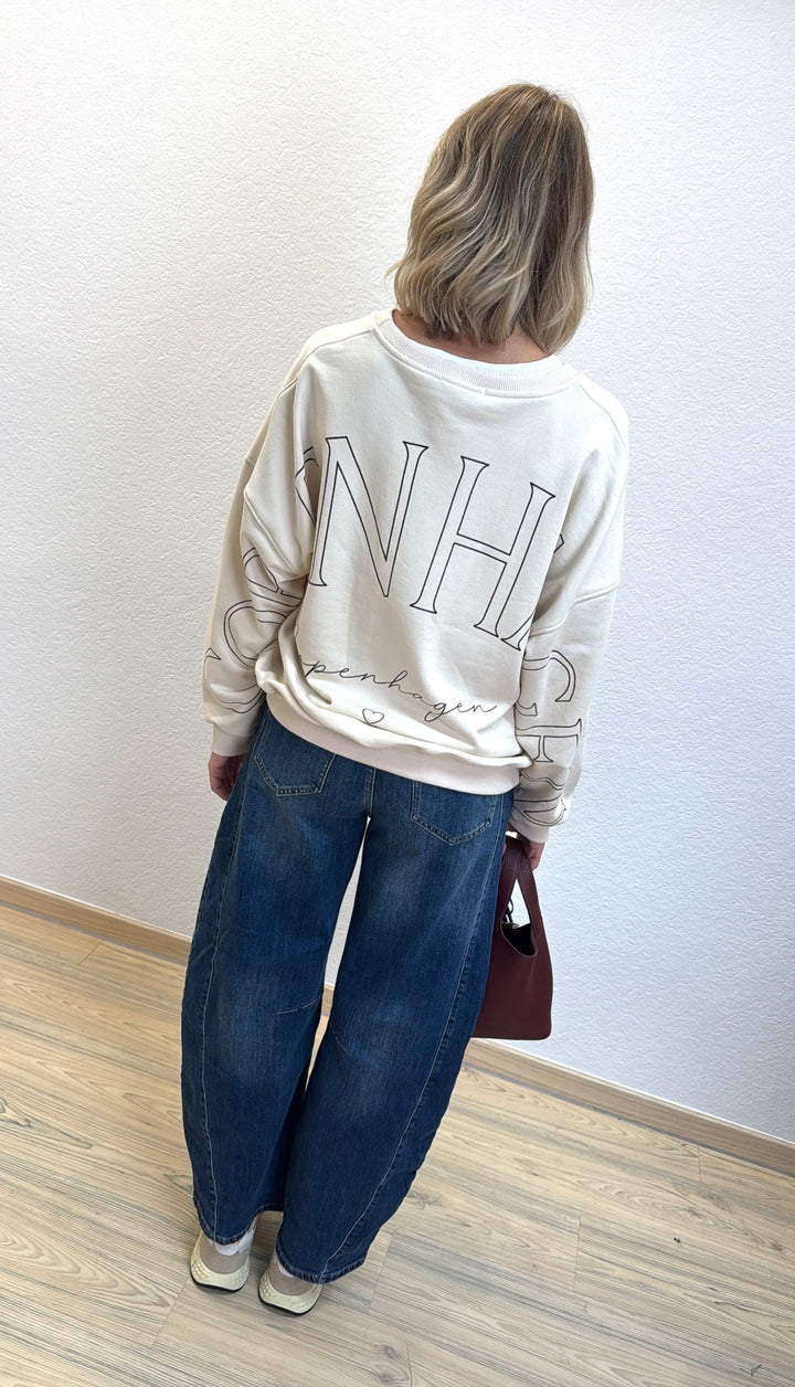 Sweater mit Aufschrift - Beige