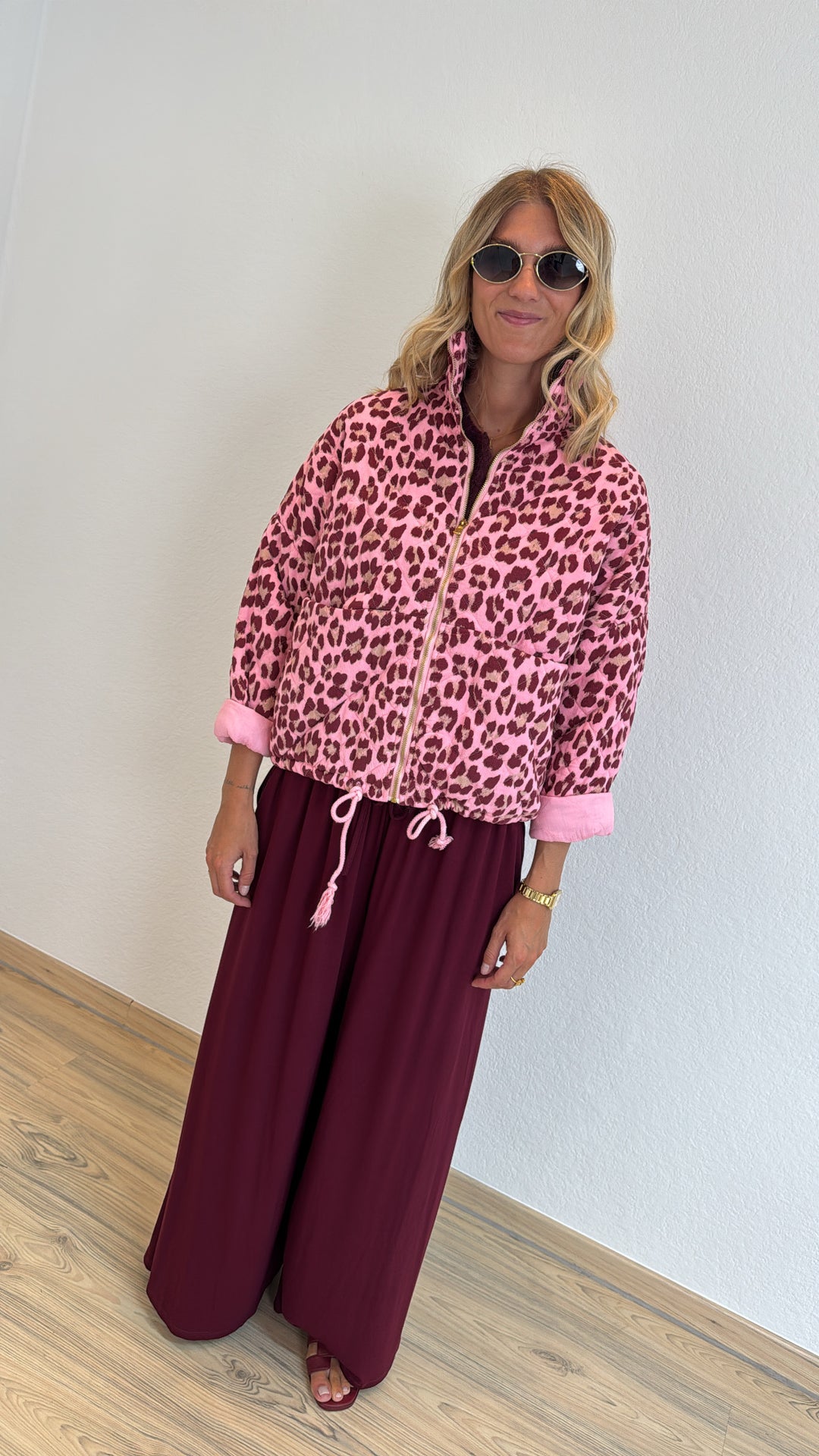 Jacke mit Print - Rosa