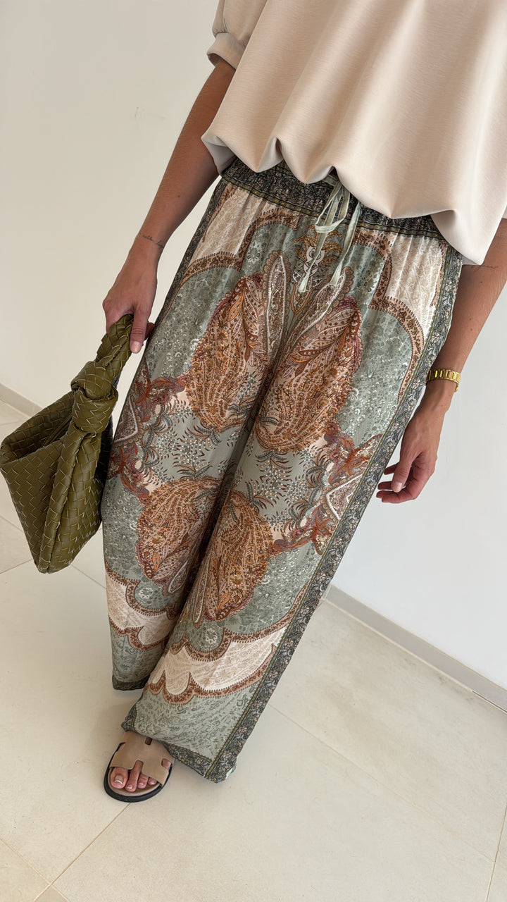 Hose mit Print -  Grün