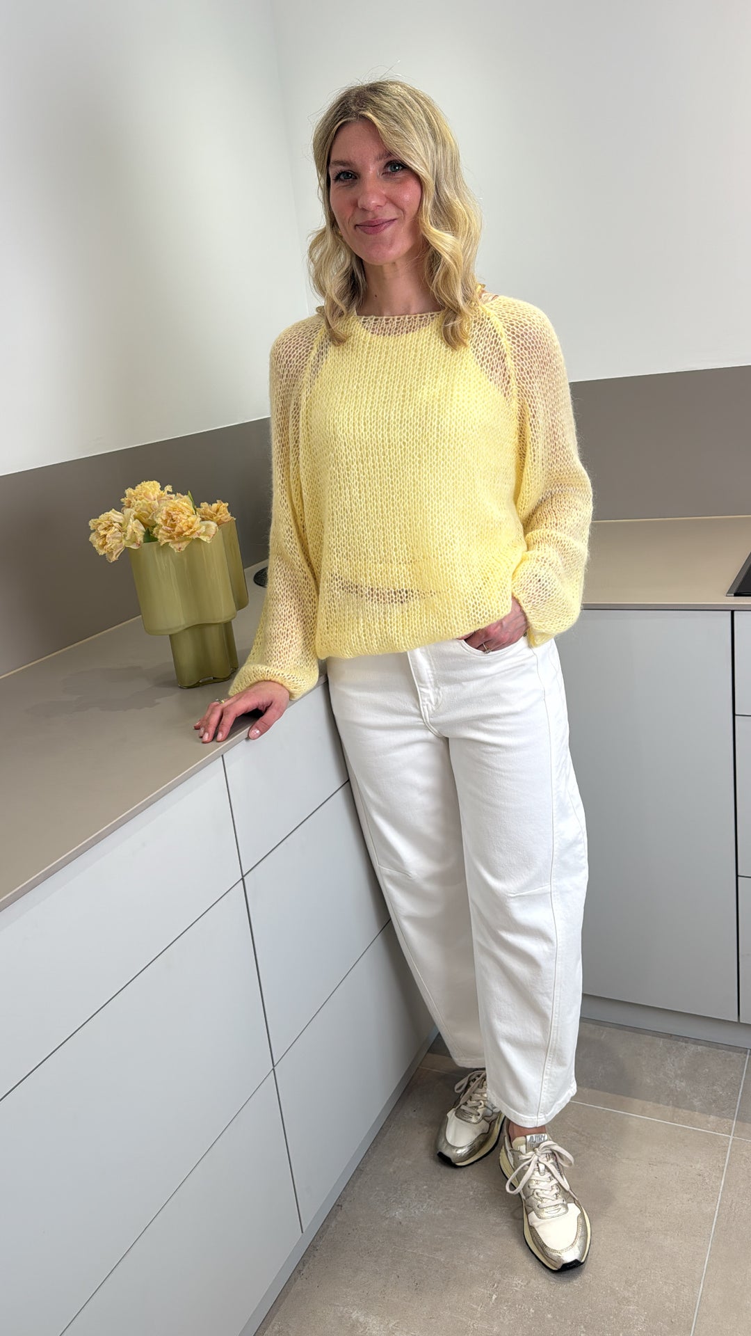 Grobstrickpullover - Gelb (langarm)