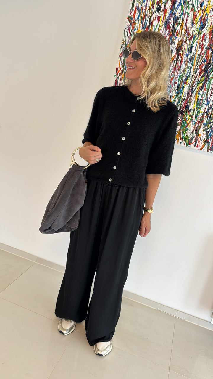 Angora-Cardigan -  Schwarz