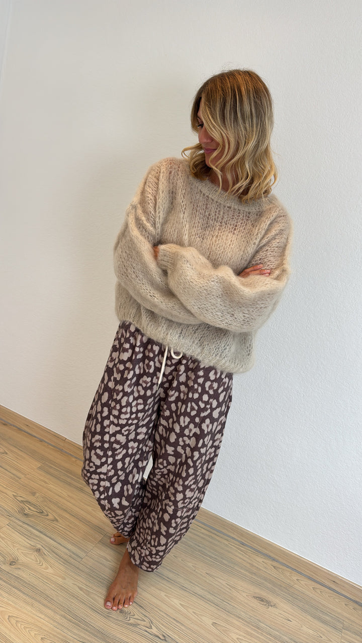 Jogger mit Print - Braun