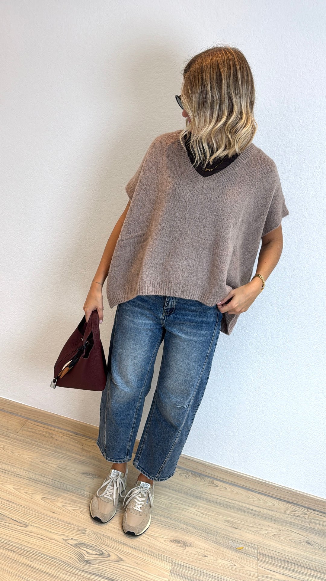Mohair-Pullunder - Taupe