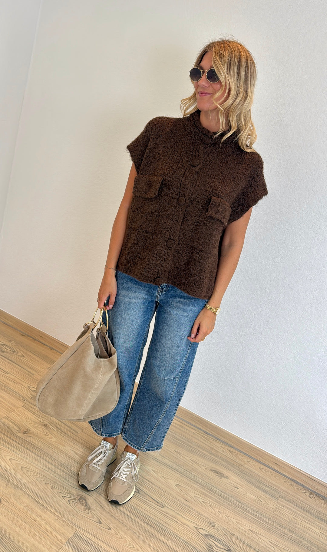 Strickweste - Braun