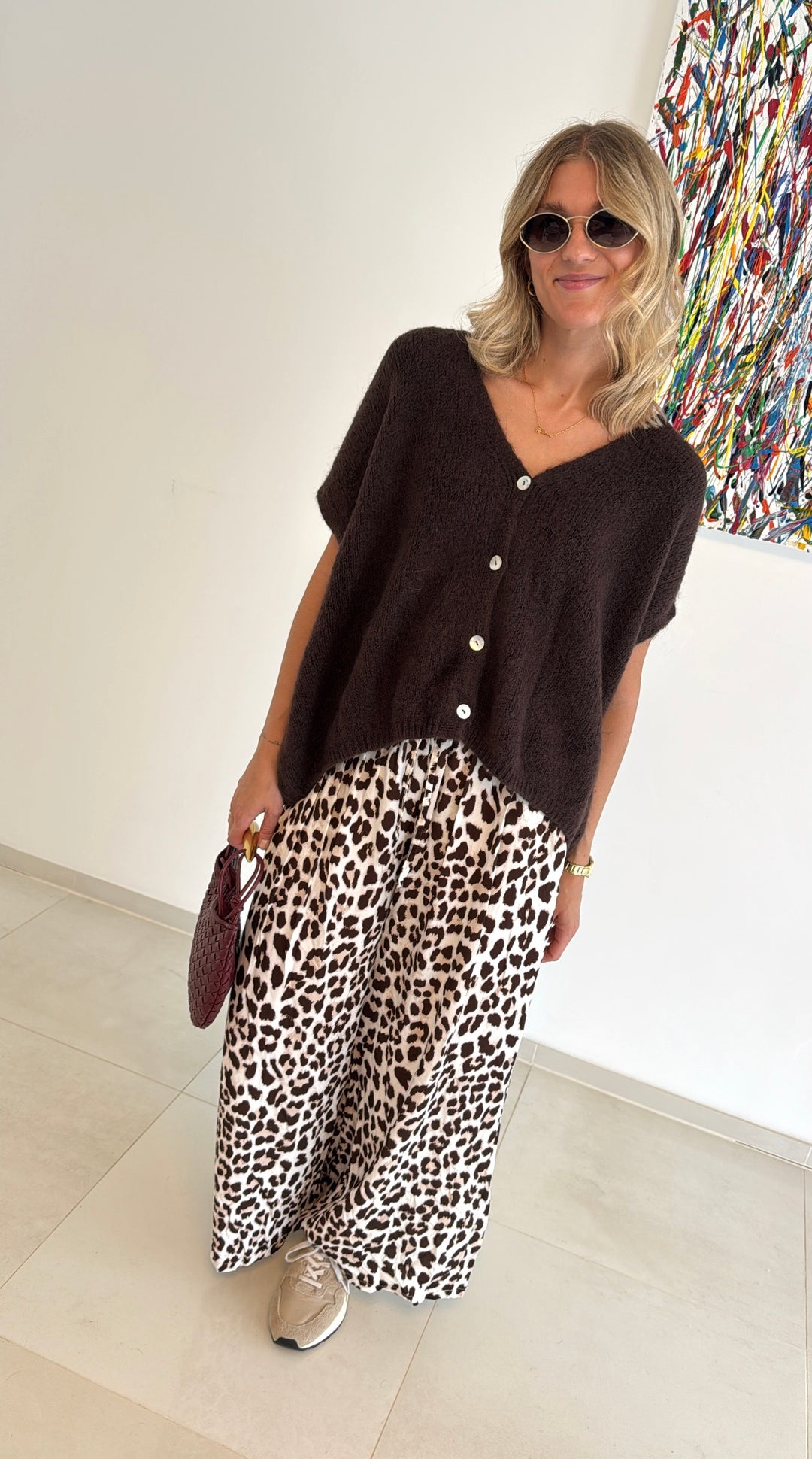 Hose mit Print - Creme